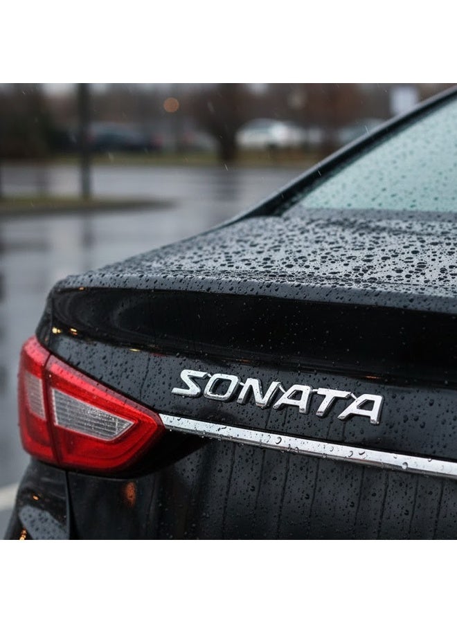 Sonata Hyundai Sonata Chrome Emblem Badge Replacement – 3D Premium Metal Trunk Logo Lettering, Adhesive Backed, Durable Exterior Decal for Sonata - Image 1